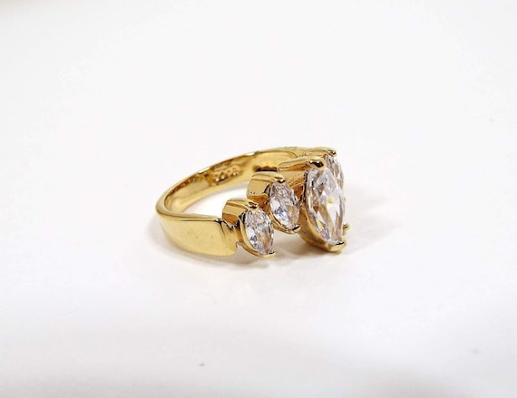 Edco Marquis Cubic Zirconia Vintage Cocktail Ring… - image 3