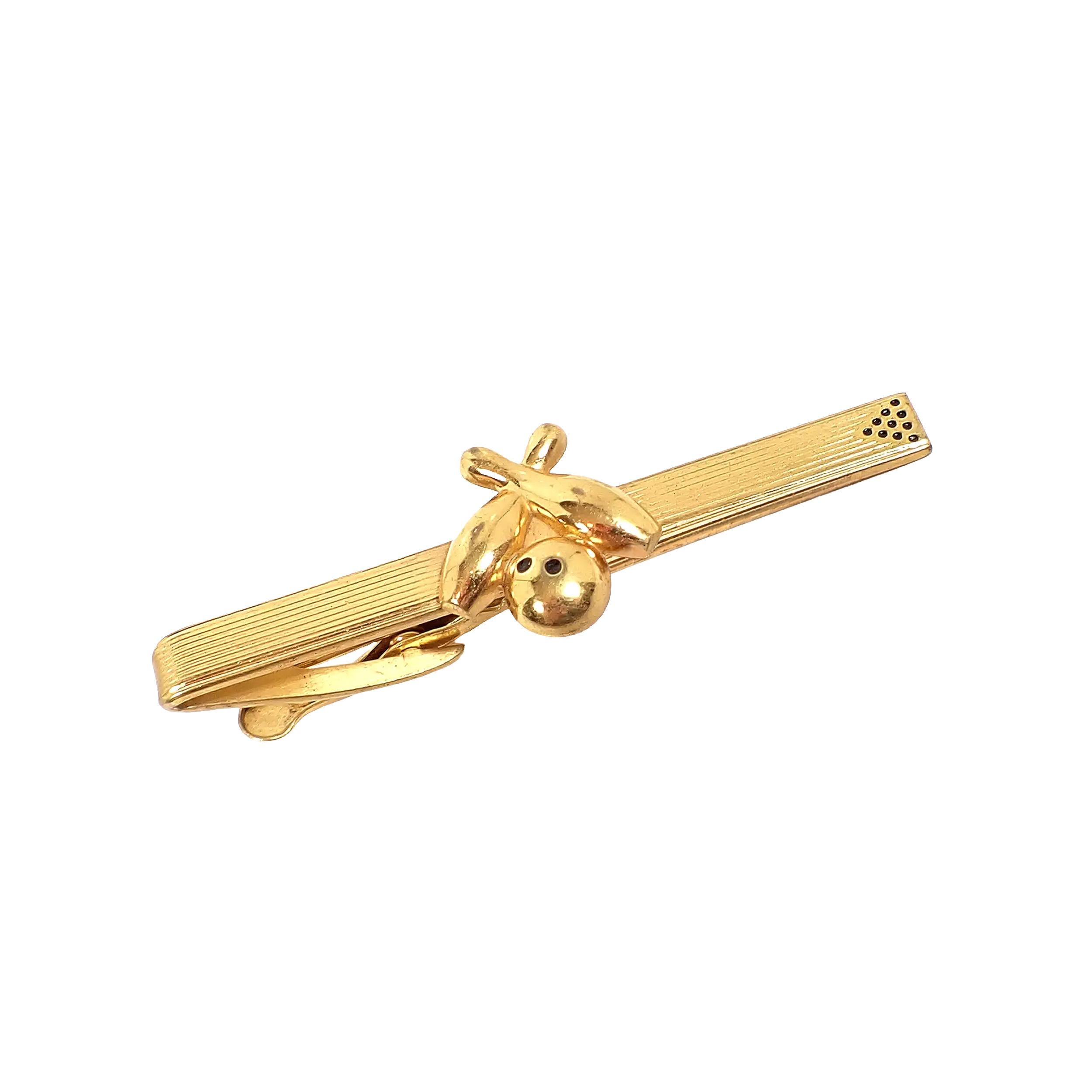 Pince à Cravate Vintage – Forme De Clé Vierge – Ton Or – Lockwood