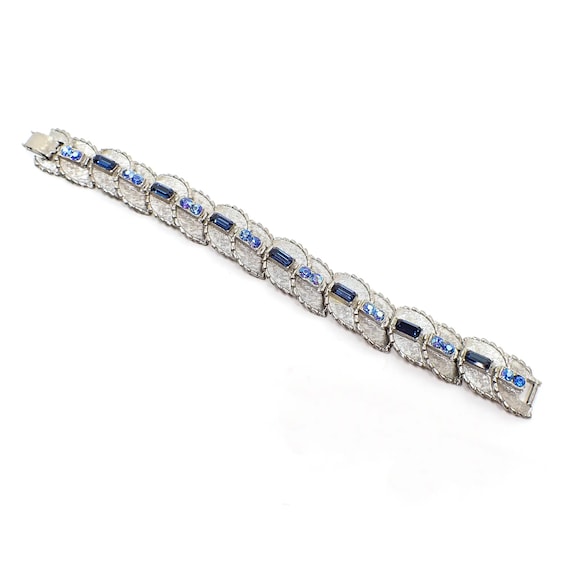 1950s'　bluecolor　rhinestone　bracelet 1950s Multi Blue Rhinestone Bracelet - Etsy