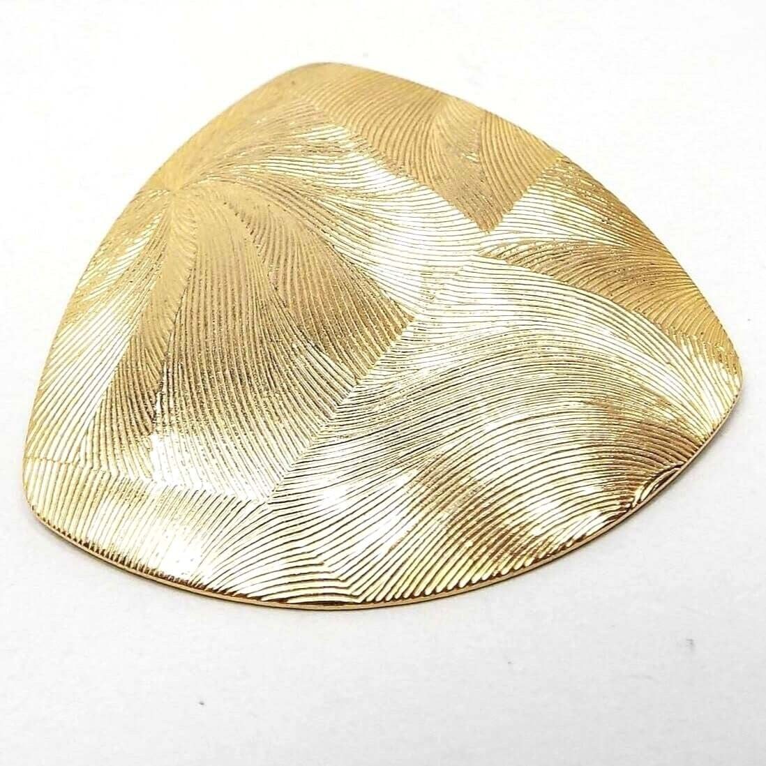 Brushed Gold Tone Rounded Triangle Vintage Scarf Clip