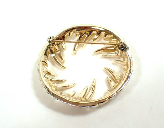 Sarah Coventry Two Tone Round Vintage Brooch Pin,… - image 2