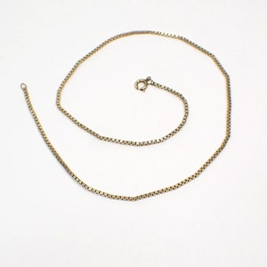 15 Inch Avon Gold Filled Vintage Box Chain Necklace with Spring Ring Clasp image 2