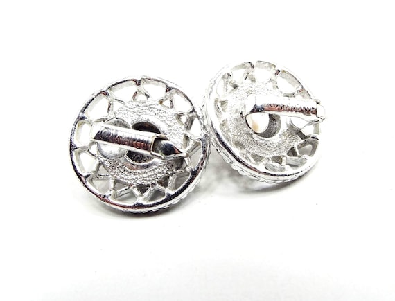 Sarah Coventry Domed Black Vintage Clip on Earrin… - image 2