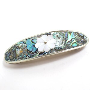 Vintage Flower Hair Clip, Alpaca Mexico Abalone and Mother of ...