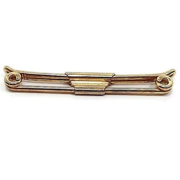 1920's Vintage Swank 50 C Collar Clip Stay, Gold Tone with Spiral Ends