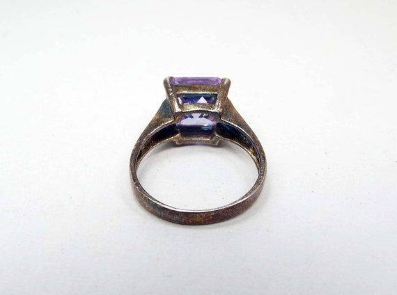 Sterling Silver and Purple Cubic Zirconia Vintage… - image 4