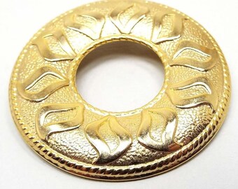 Kathie Lee Retro Vintage Sun Flower Scarf Clip, Gold Plated