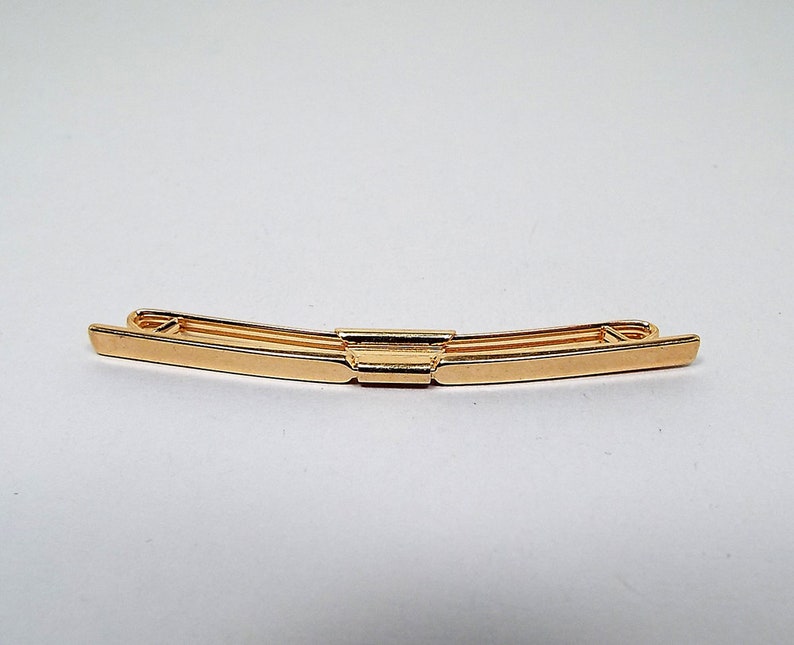 Gold Tone Mid Century Gentleman Fashion Simple Plain Best Man Groom Gift Wedding Jewelry Vintage Long Collar Clip Vintage Collar Bar
