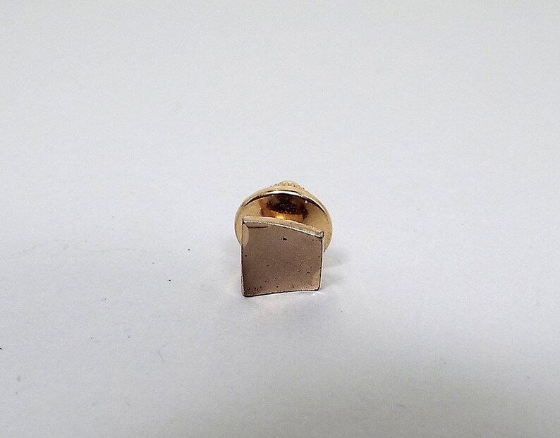 Matte Gold Tone Curved Square Mens Gift Swank Signed Suit Jewelry Mid Century 1960s 60s Vintage Tie Tack