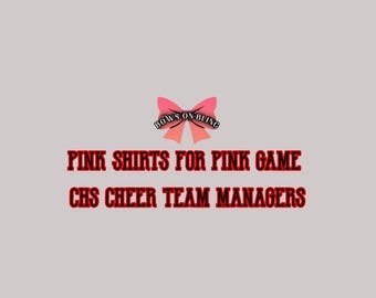 Pink Shirts for Pink out Game managers
