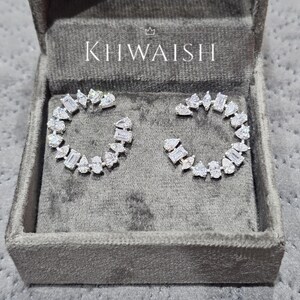 Beautiful MultiShape Cut 925 Sterling Silver Solitaire Diamond Cz Stones Studs Earrings,Diamond jewelry,diamond earrings, Solitaire earrings