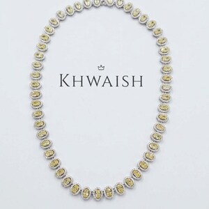 Hermoso conjunto de collar gargantilla y pendientes de plata con diamantes ovalados de talla amarilla canario, joyería de diamantes, collar de tenis.