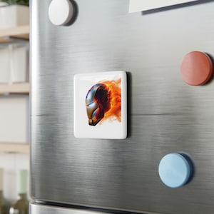 SuperHero -- IronMan -- Square Porcelain Magnet, Comic Gift, Fan Merchandise, Kitchen Decor, Unique Collectible