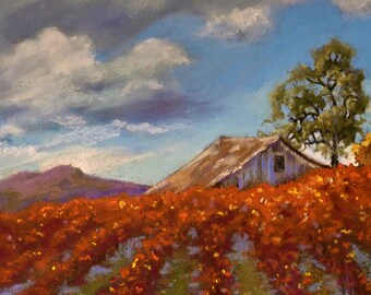 Impression de paysage signée Barn Storm par Andrea Cleall