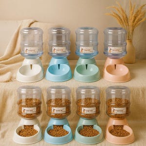 Gamelles grande capacité pour animaux de compagnie - Gamelle pour petits chiens et chats - Distributeur d&#39;eau automatique - Abreuvoir et nourriture pour animaux de compagnie
