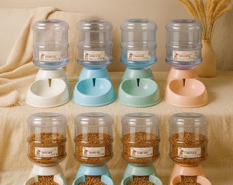2-in-1 Automatic Pet Food and Water Bowl: Large Capacity, Non-Toxic