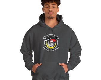 VMAQ-1 Banshees Hoodie - Gildan 18500 with EA-6B Prowler Squadron Patch | Marine Corps Veteran Gift for Aviation Heroes