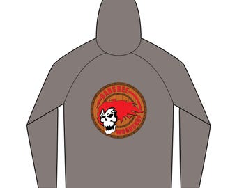 Skull Design Tri-Blend Hoodie: Unisex Grunge Fashion