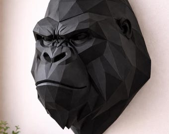 Shadow Titan – Low Poly Gorilla Wall Sculpture