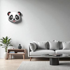 Moderner Panda Wand Dekor: Minimalistische Kinderzimmer & Wohnzimmer Kunst
