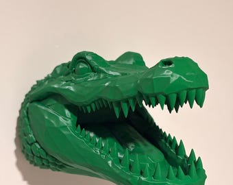3D Printed Crocodile Head Wall Mount – Reptile Wall Decor