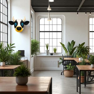 Cow Head Wall Decor – Modern Animal Sculpture for Stylish Home Design