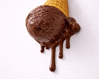 Melting Ice Cream Wall Hook – Dripping Chocolate Decor