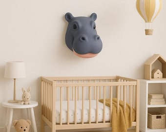 Hippopotamus Wall Decor – 3D Decorative Hippo Head Sculpture for Home or Office