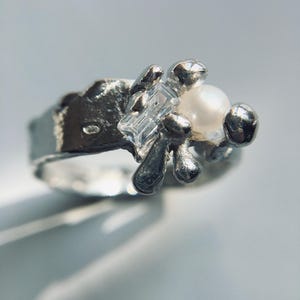 Luxury Sterling Silver Statement Ring | Handmade Multi-Stone Design | Elegant Artisan Jewelry