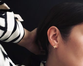 Dainty Sterling Silver Earrings  Modern Minimalist Artisan Jewelry
