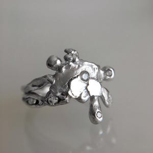 Luxury Sterling Silver Statement Ring | Handmade Multi-Stone Design | Elegant Artisan Jewelry