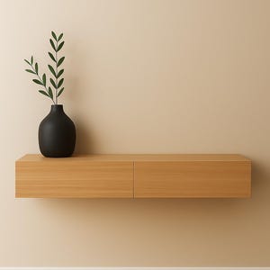 Floating Oak Console Table: Minimalist Entryway Hall Table