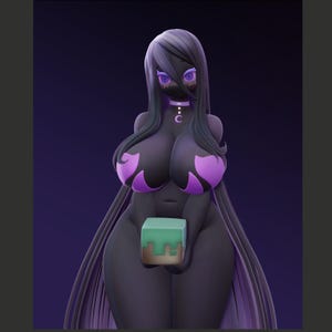 Hand-Painted Enderwoman Figure: 3D Printed Miniature Sculpture