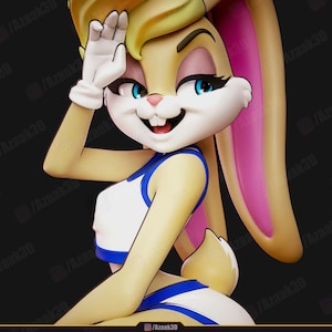 Handbemalte Lola Bunny Statue: 3D Gedruckte Figur