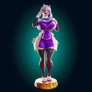 Hand-Painted Toriel Statue: 3D Miniature Sculpture