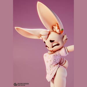 Bunny Morning Figure | 3D Painted and Unpainted Figures | Action Figures | Miniature Scupulture | Gift Figurine