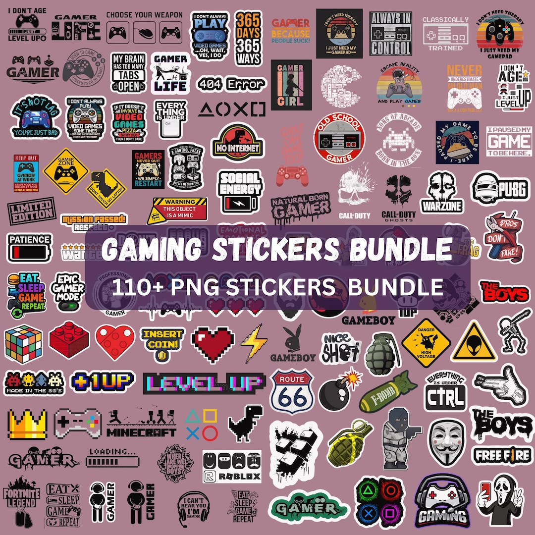 Keyboard Stickers Gamer Gaming Stickers PNG Clipart Bundle, Gamer Stickers, Good Notes Gaming ...