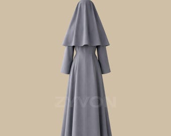 grey nun dress Grey Gothic Nun Womens Costume
