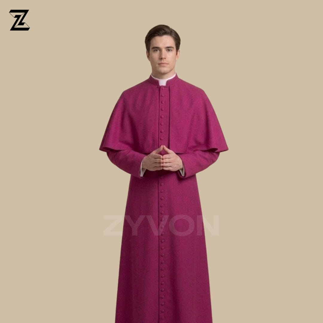 Catholic Cassock Robe Magenta, Clergy Robe for Men, Bishop Priest ...