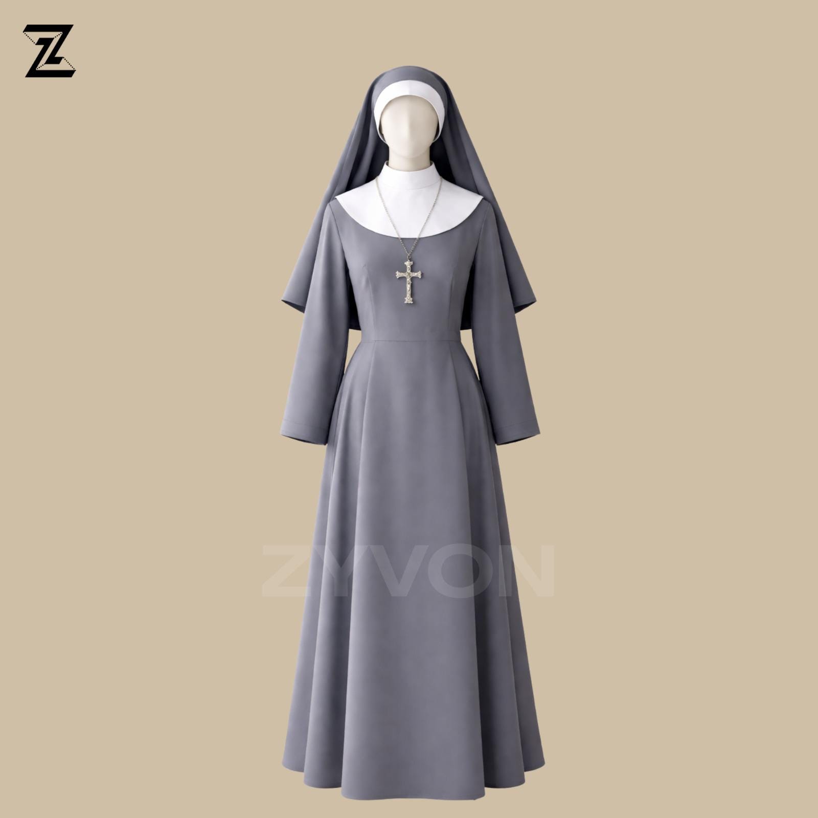 grey nun dress Grey Nun Habit Dress Catholic Nuns Outfit, Religious Costume Women, Church  Uniform, Modest Christian Clothing, Full Length Habit