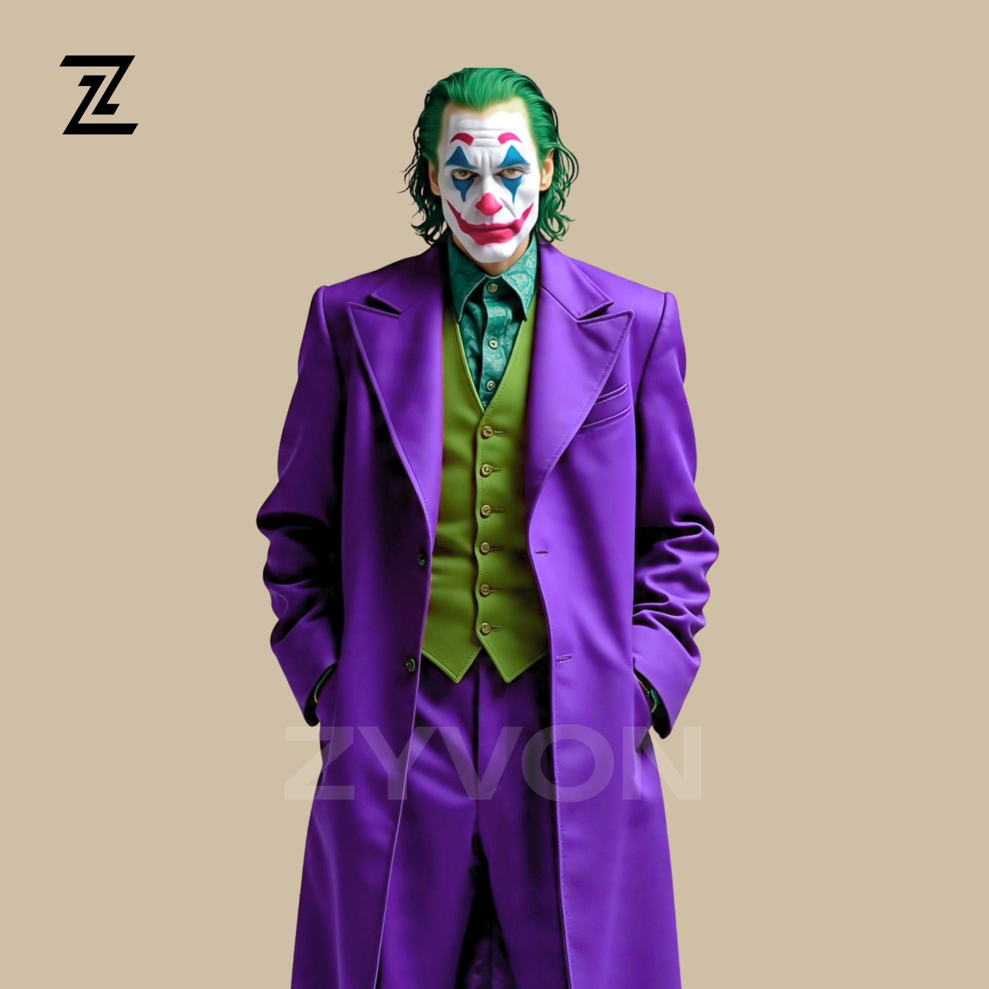 紫のジョーカースーツ3ピースコスプレコスチューム｜ハロウィン