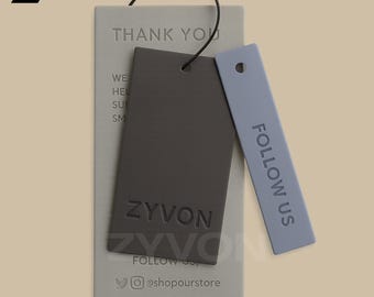 Custom Debossed Logo Hang Tags | Boutique Clothing Swing Tags