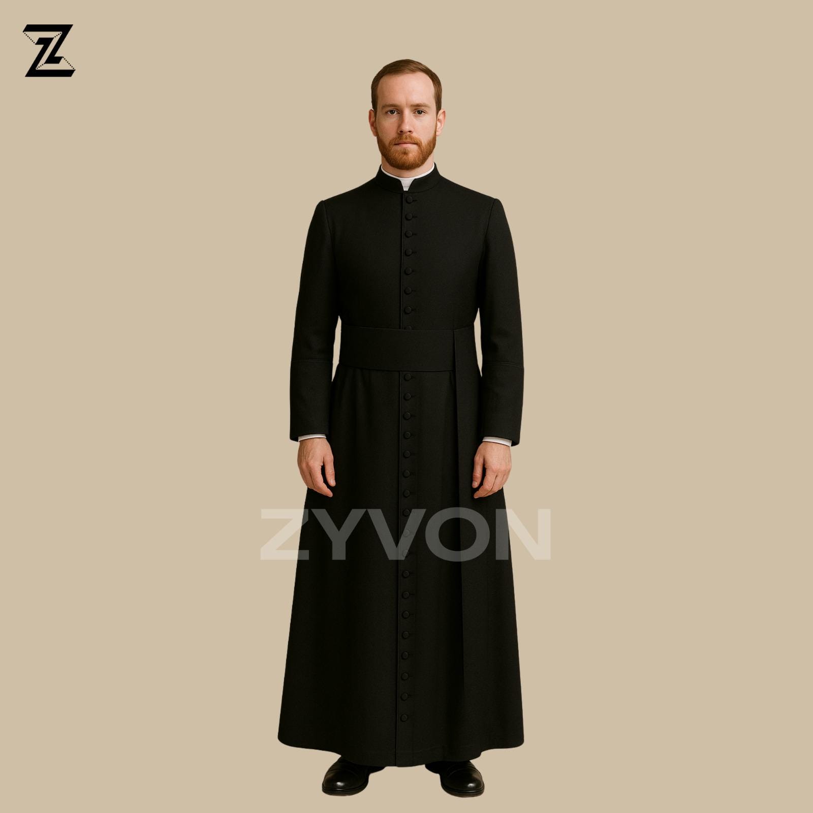 black priest dress Adult Men's Black Priest Father Robe Stole, Priest Costume, M