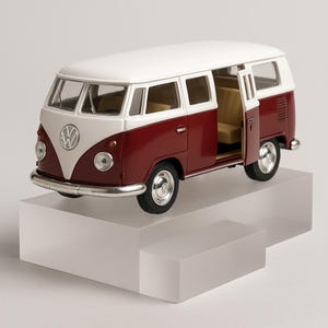 5&quot; Classic 1962 Volkswagen Bus Van Diecast Model Toy 1:32 VW- Maroon