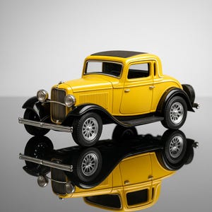 5&quot; 1932 Ford 3-Window Coupe Diecast Model Toy Car 1:34 - Yellow