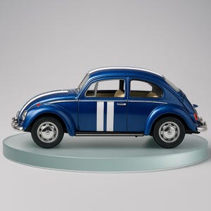 Volkswagen Beetle VW Bug w/ Stripes Diecast Model Toy 1:32 Blue