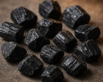 Raw Black Tourmaline Crystals: Grounding Stones for Energy Healing