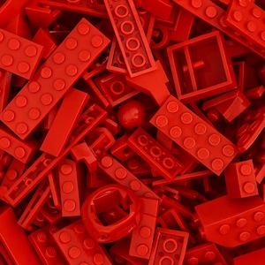 LEGO® Bulk Lot 100 Red Pieces Bricks Plates Slopes