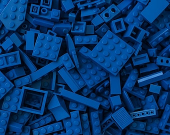LEGO® Bulk Lot 100 Blue Pieces Bricks Blocks Slopes Plates