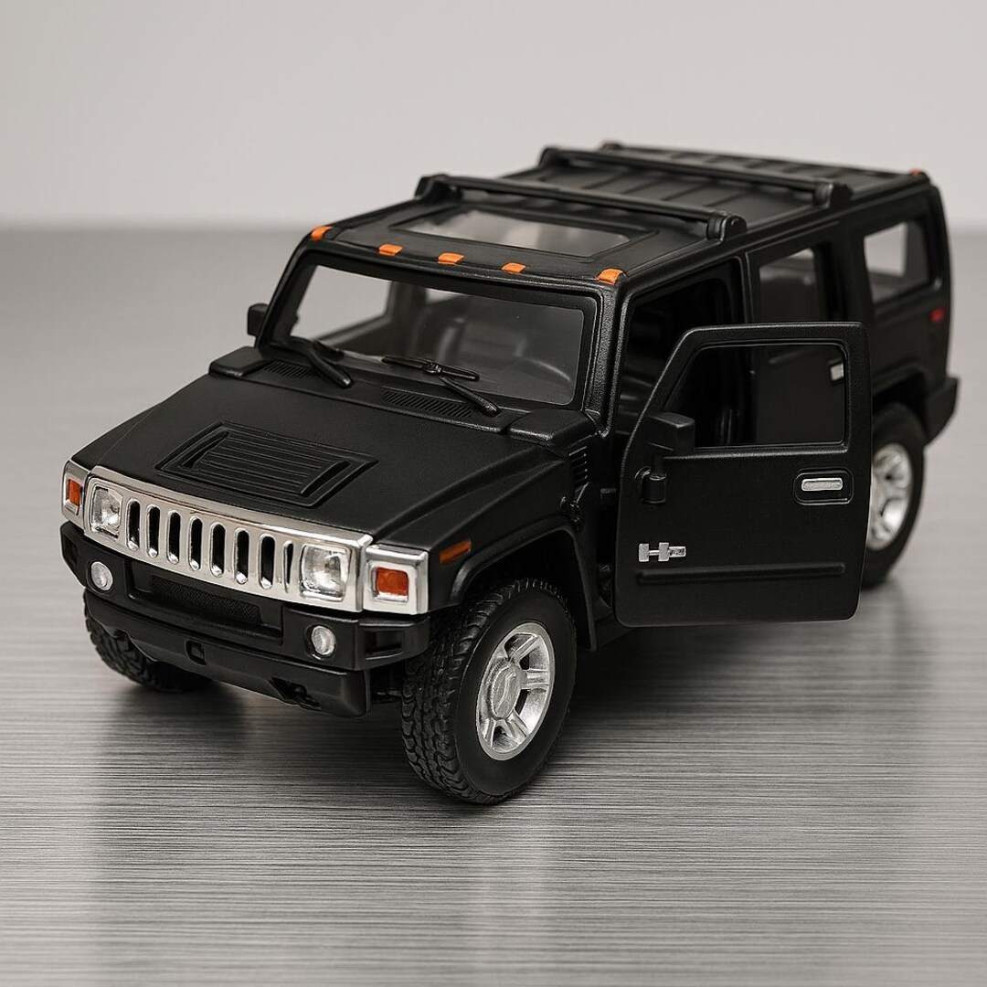 5 2008 Hummer H2 SUV 1 40 Diecast Toy Car Model Matte Black Etsy